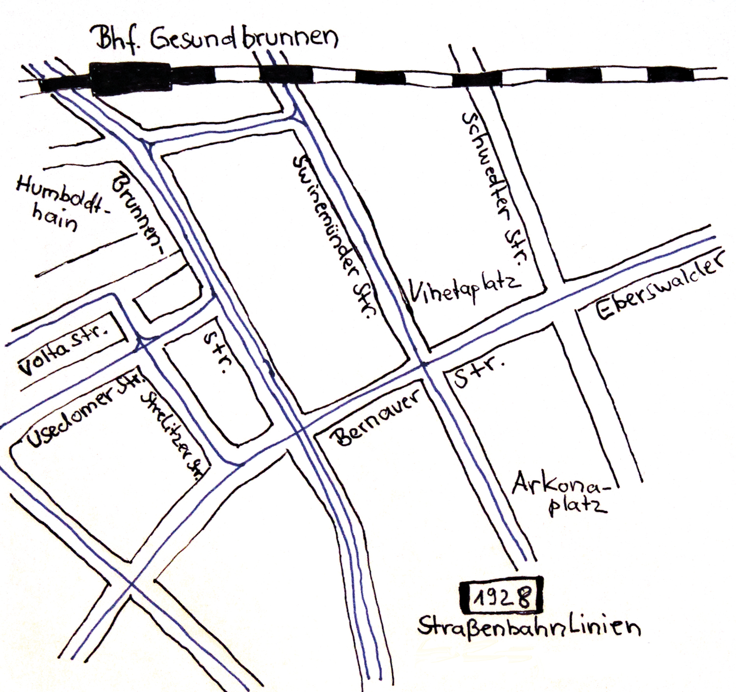 Mit der Straßenbahn übern Vinetaplatz