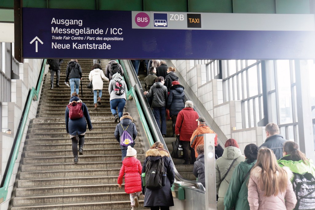 Bahnhof Messe Nord/ICC. Foto: Jakob Hensel