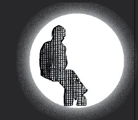 Mann im Mond. Grafik: Dunja Berndt