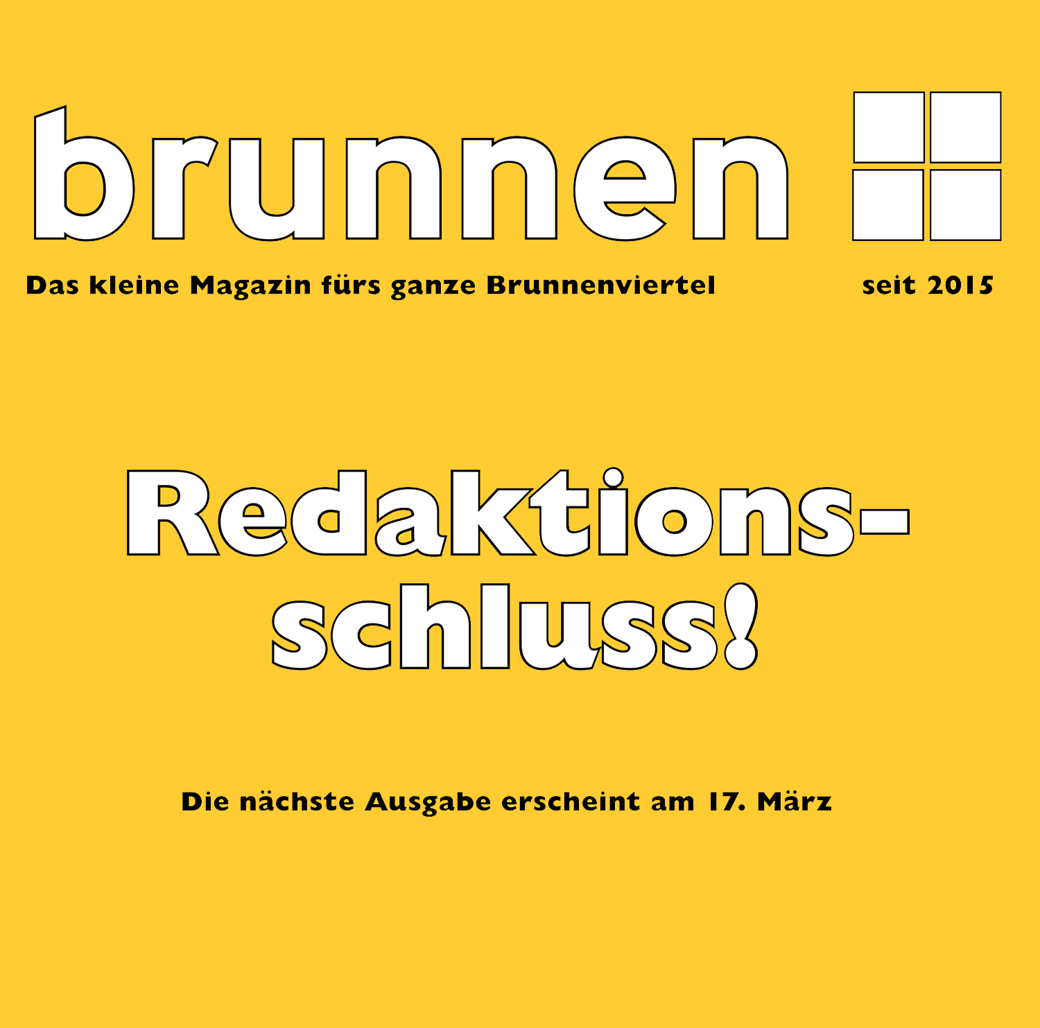 Hinweis auf Redaktionsschluss