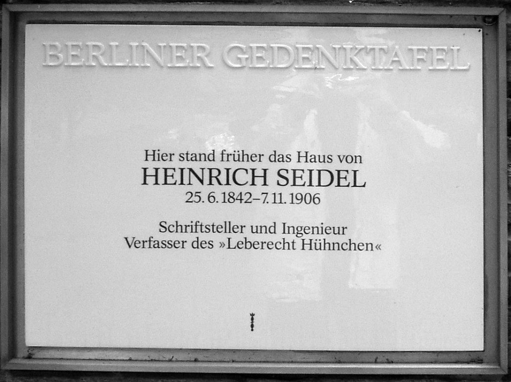 Gedenktafel für Heinrich Seidel in der Boothstraße. Foto: Wikinaut/Wikipedia