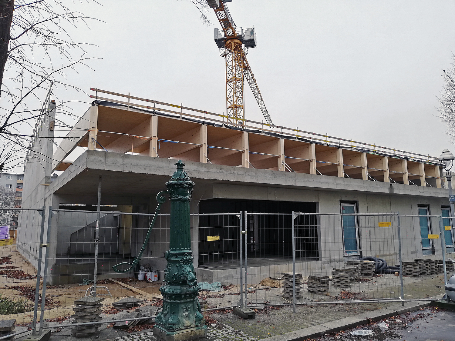 Baustelle der Vineta-Sporthalle am 9.01.2021