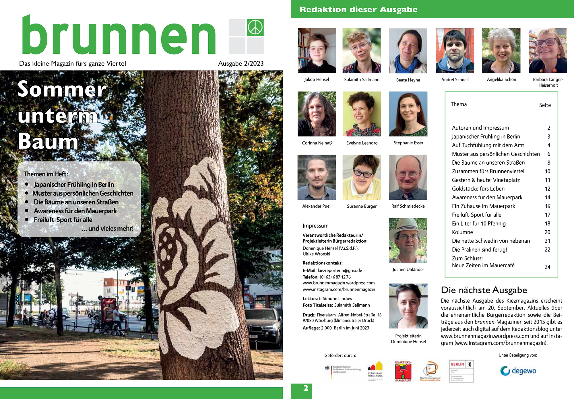 Neues Kiezmagazin: Sommer unterm Baum