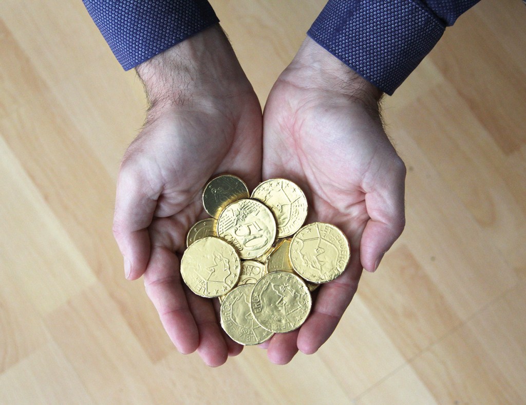 Diese Goldstücke sind aus Schokolade. Foto: Hensel