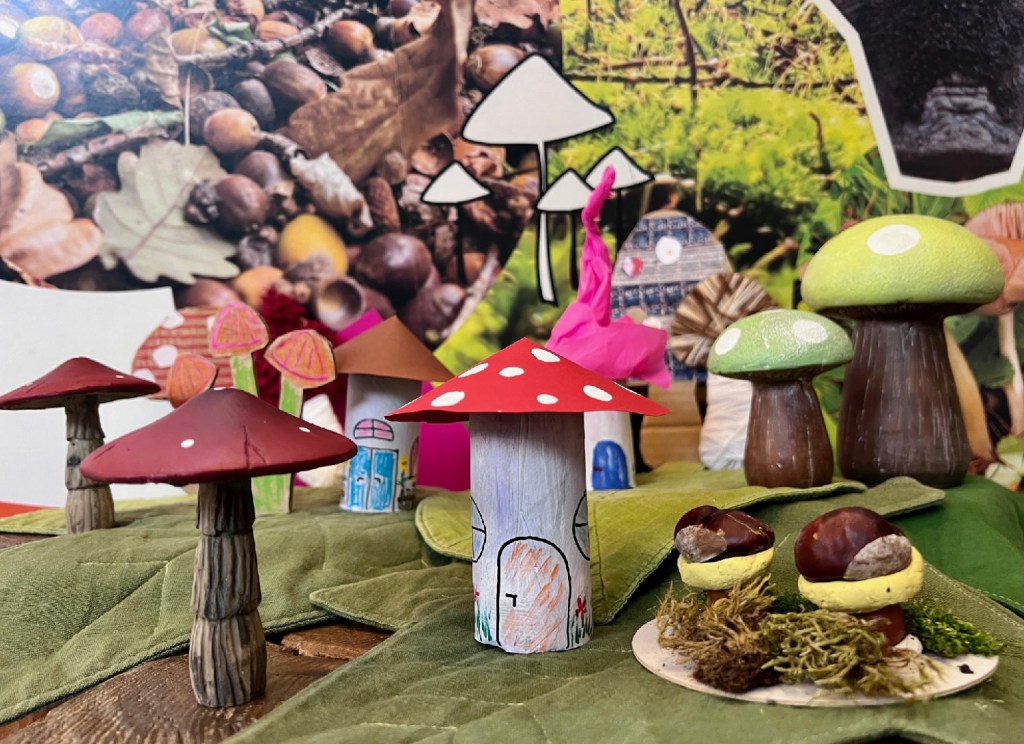 Gebastelte Pilze. Foto: Labyrinth Kindermuseum