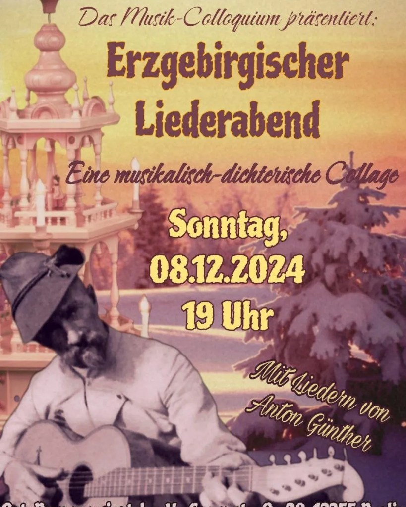 Flyer für den erzgebirgischen Liederabend beim Brunnenviertel e.V.