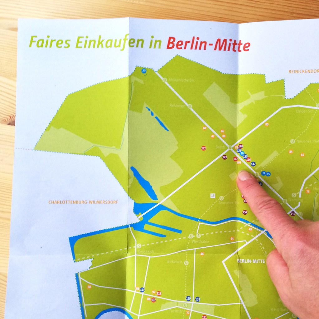 Ein Karten des Bezirks mit Fairtrade-Einkaufsmöglichkeiten. Foto: Hensel