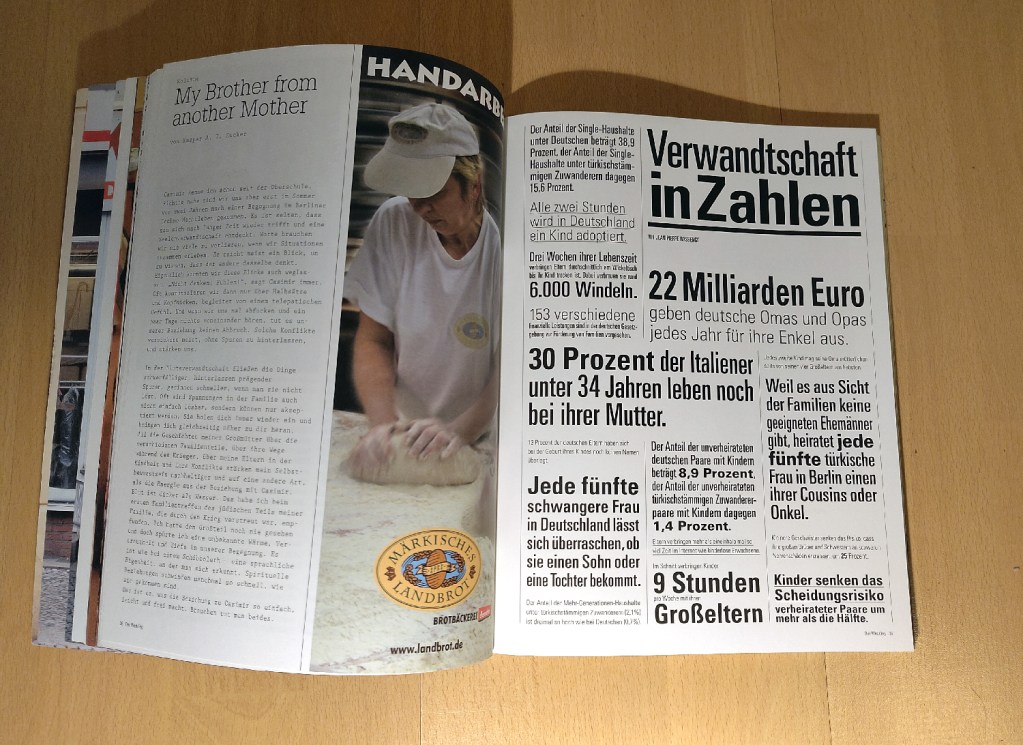 Blick ins Magazin "Der Wedding" zum Thema Verwandtschaft. Foto: Hensel