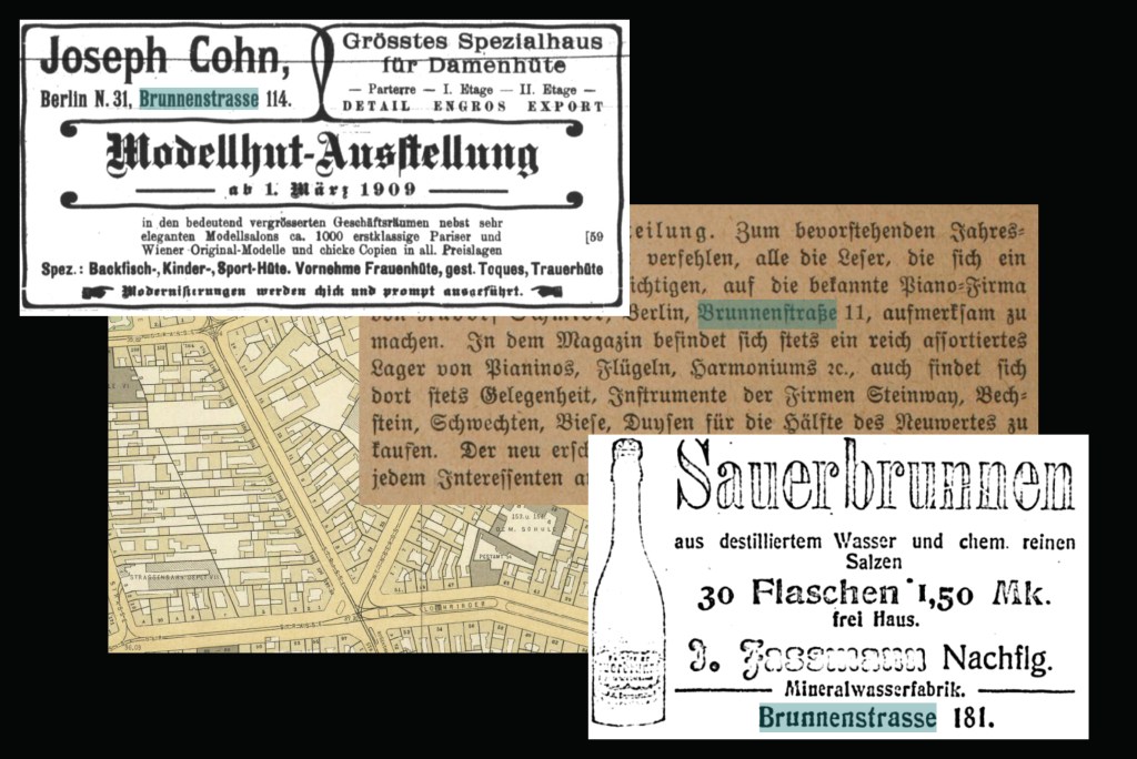 Anzeigen von jüdischen Geschäften  1900. Collage: Carsten Schmidt