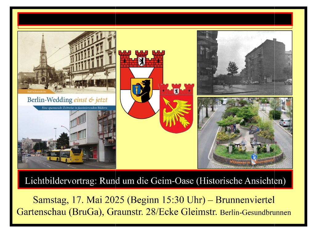 Plakat für den Lichtbildervortrag "Rund um die Gleim-Oase" im Rahmen der BruGa. Grafik: Ralf Schmiedecke