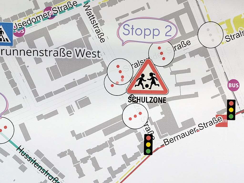 Kiezblock-Plan: Schulzone in der Strelitzer Straße
