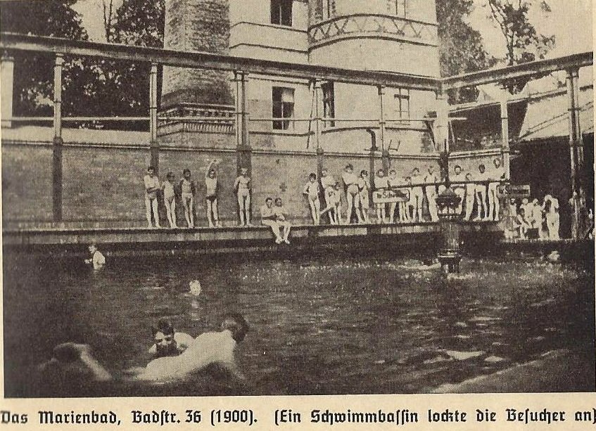 Baden in Panke und Kanal um 1900