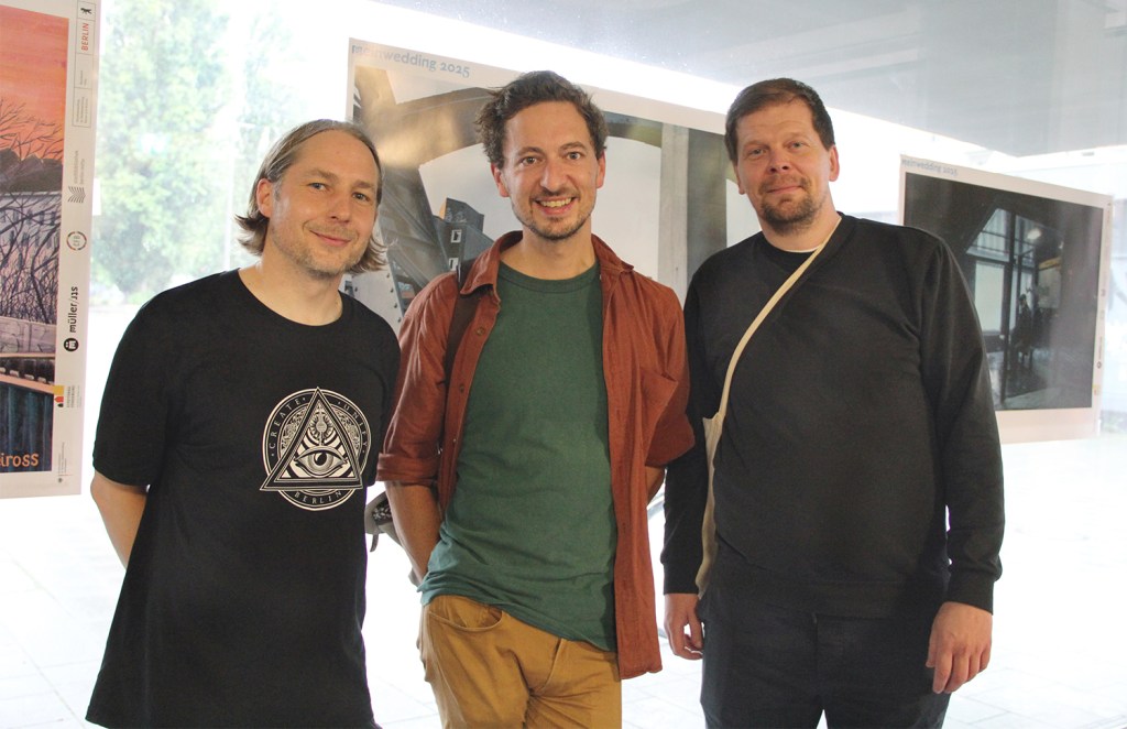 Die drei Hauptgewinner des Kunstwettbewerbs, von links: Keir Edmonds, Tilman Vogler, Andaras Hahn. Foto: Hensel