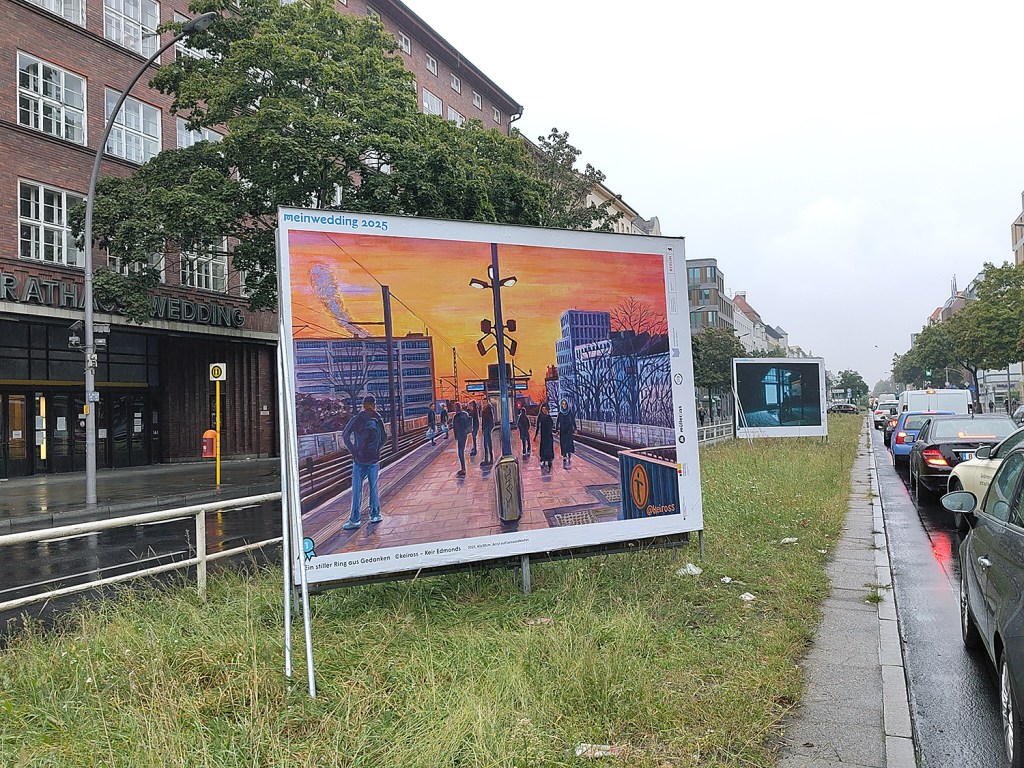 Das Gewinnermotiv auf der Müllerstraße, dahinter das drittplatzierte Motiv. Foto: Hensel