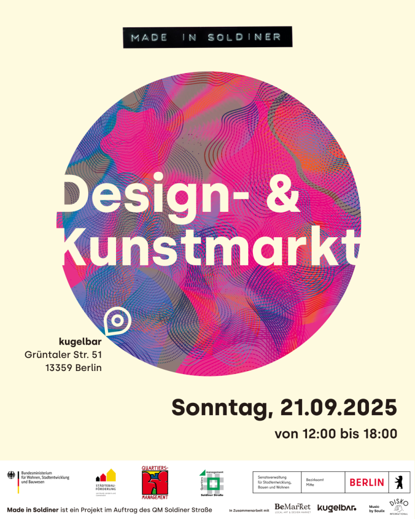 Plakat für den Design- und Kunstmarkt. Grafik: Made in Soldiner