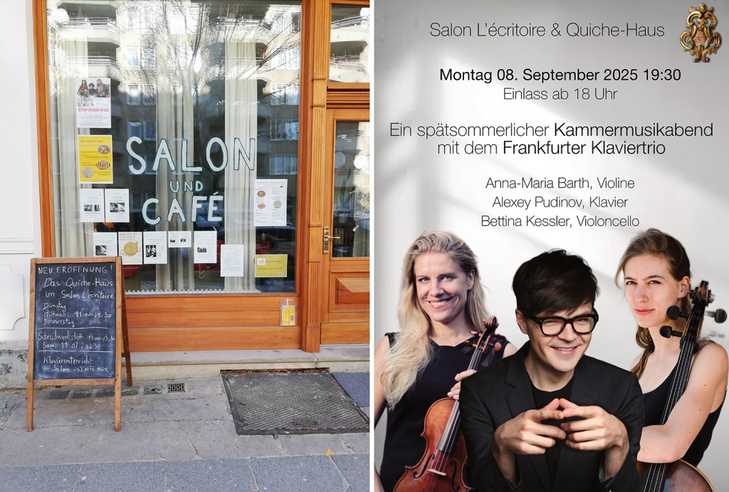 Kammermusikabend im Salon l'écritoire. Foto: Hensel, Flyer: Veranstalter