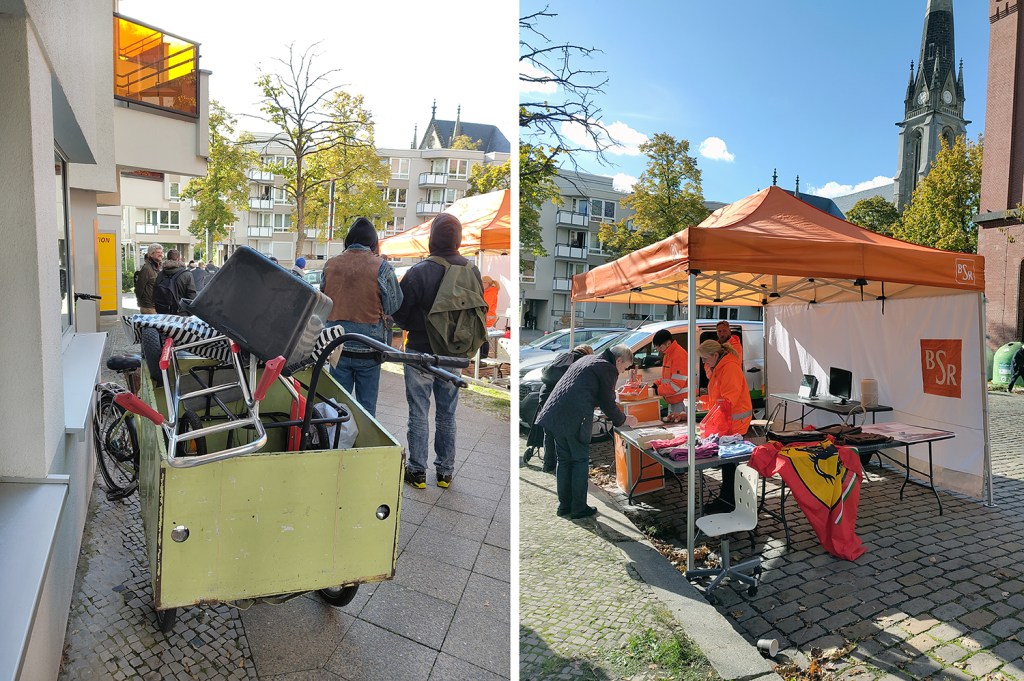 Beim BSR-Kieztag in der Feldstraße. Foto: Hensel