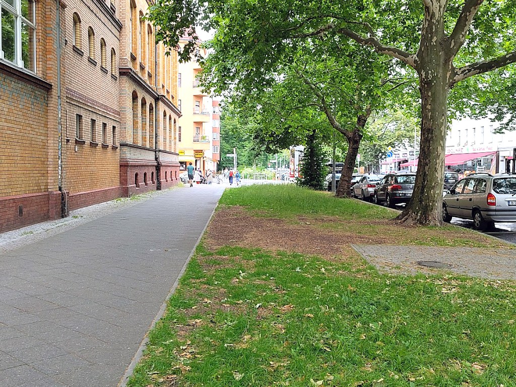 Straßenbäume und Entsiegelung wie hier in der Lynarstraße braucht es laut BäumePlus-Gesetz viel mehr in Berlin. Foto: Hensel