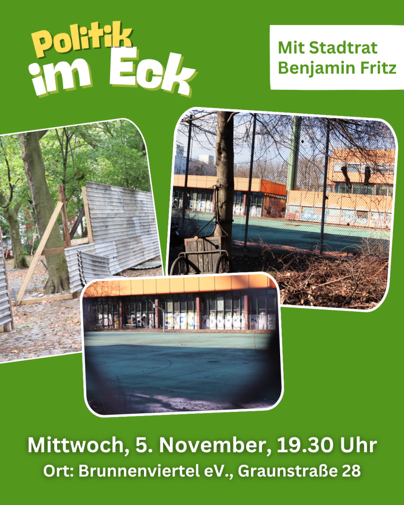 Flyer für den Info-Abend zur Sanierung der Ernst-Reuter-Schule. Grafik: Brunnenviertel e.V.