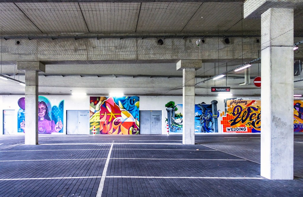 Street Art im Kaufland-Parkhaus am Gesundbrunnen im Mai 2025. Foto: Sulamith Sallmann