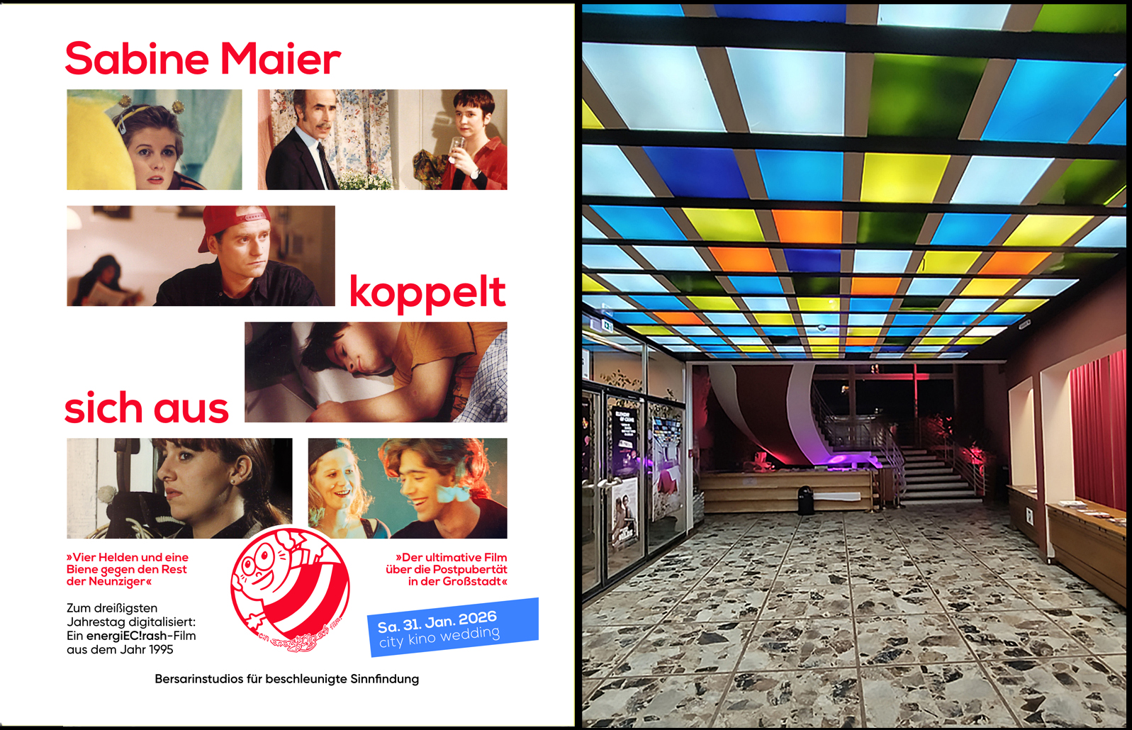 Unterwegs im Wedding: Plakat für die Vorführung des Films "Sabine Maier koppelt sich aus"