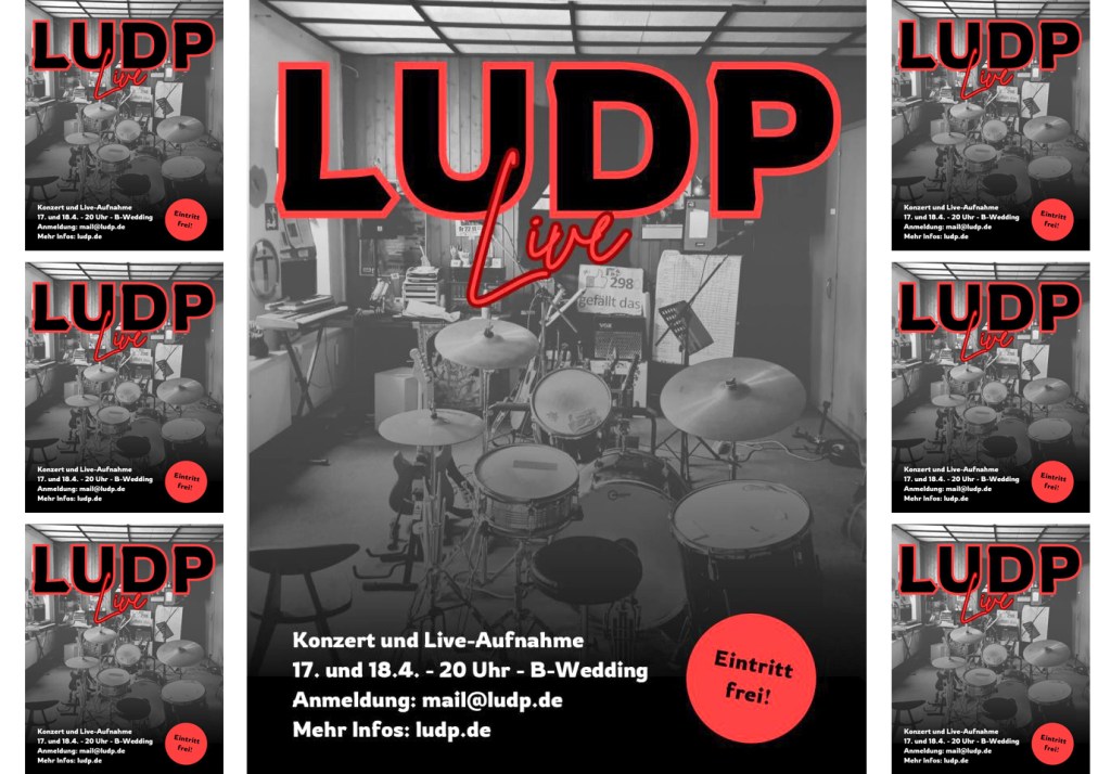Das Plakat weist auf die Aufnahme des Live-Albums hin