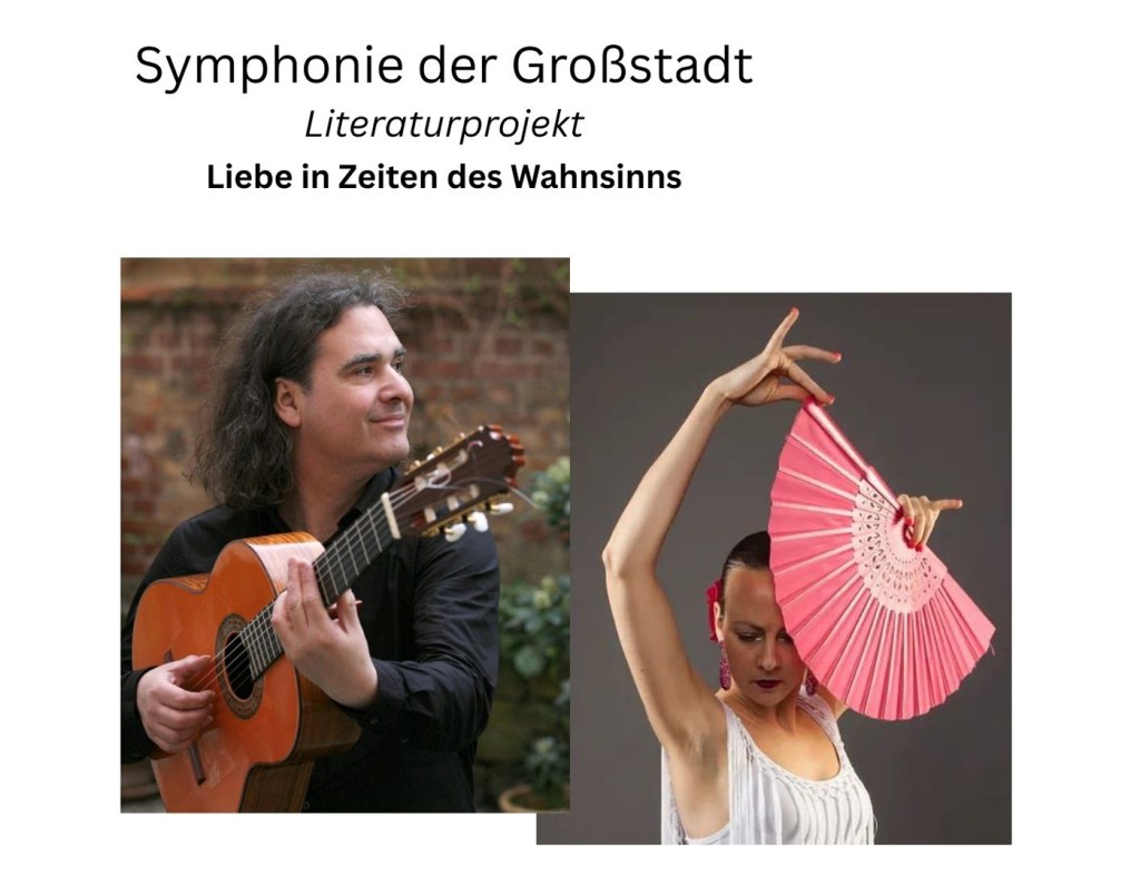 Flyer für die "Symphonie der Großstadt" mit Lesung und Flamenco. Grafik: Veranstalter