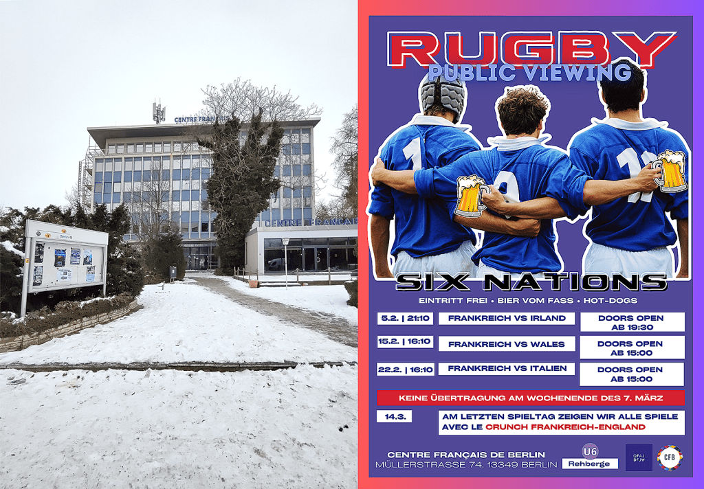 Im Centre Français gibt es wieder Public Viewing: Es wird Rugby "Six Nations" gezeigt
