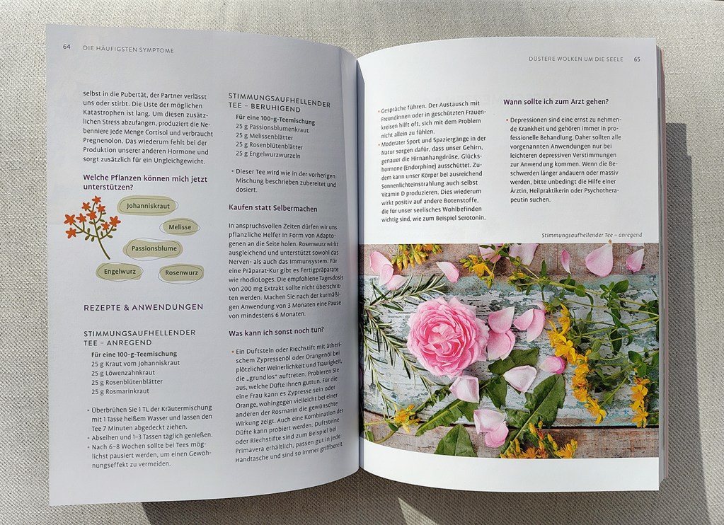 Blick ins Buch: Das ist die Seite mit dem Rezept für den stimmungsaufhellenden Tee. Foto: Hensel