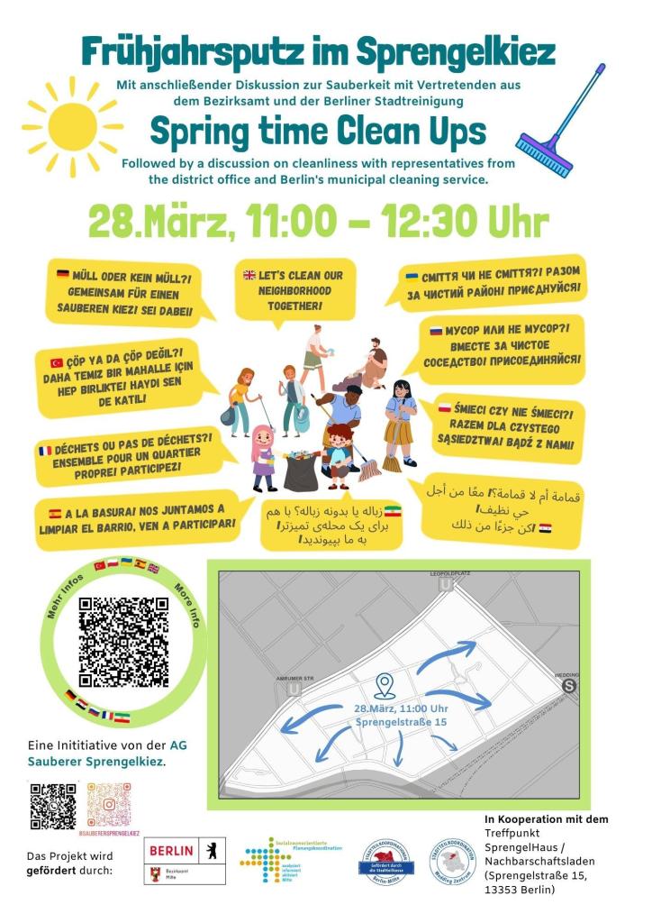 Plakat für den Frühjahrsputz-Aktionstag im Sprengelkiez. Foto: Saubere Sache