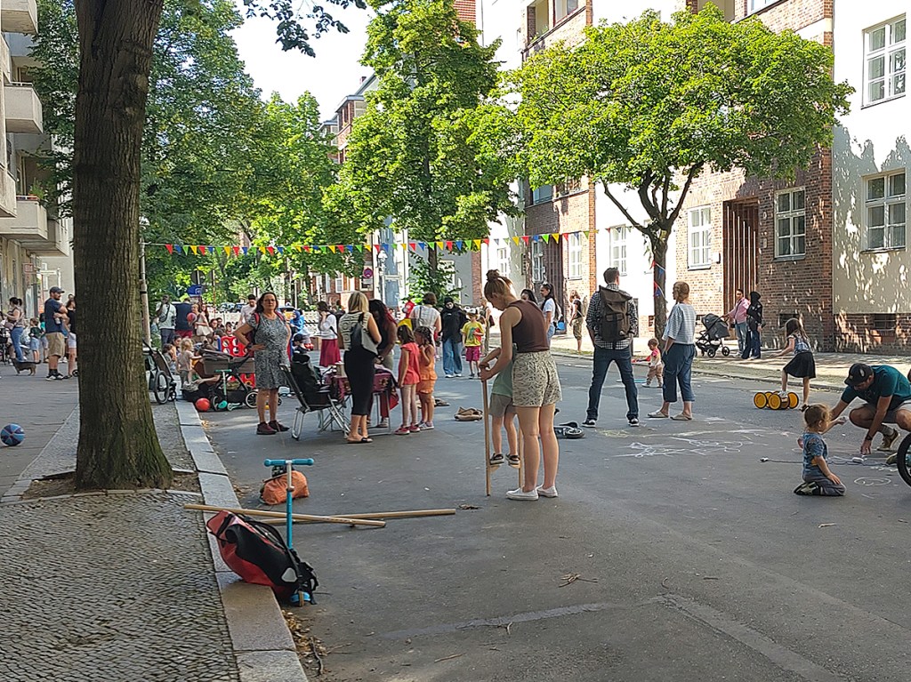 Blick auf die Spielstraße Glasgower Straße. Foto: Hensel
