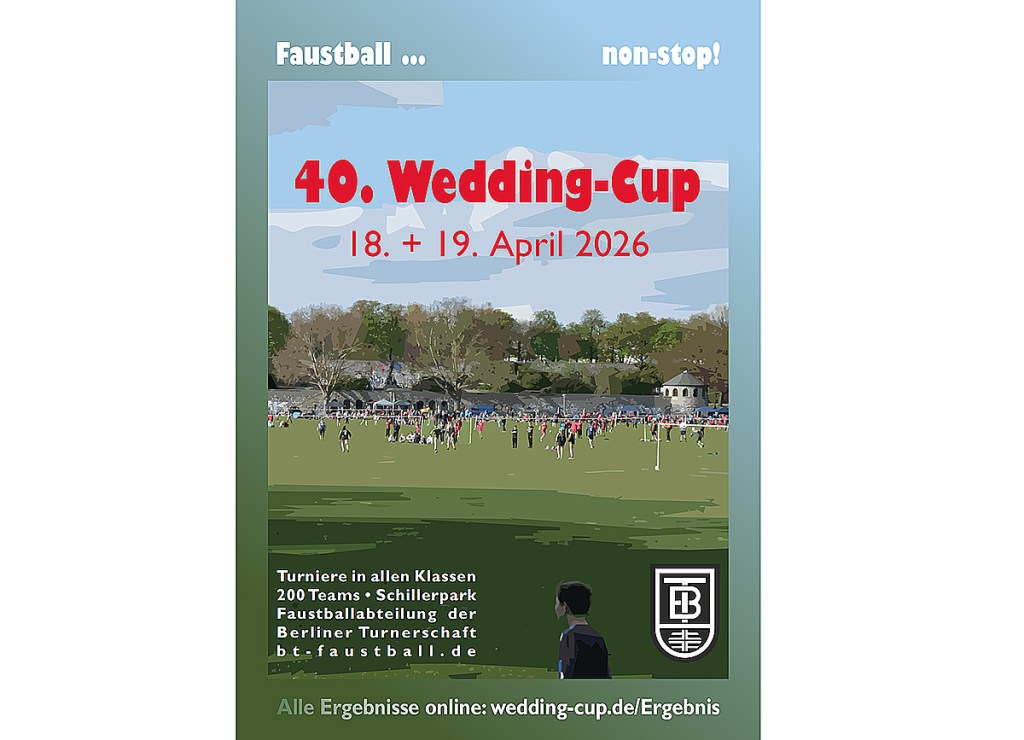 Plakat für den 40. Wedding-Cup im Schillergang. Grafik: Berliner Turnerschaft