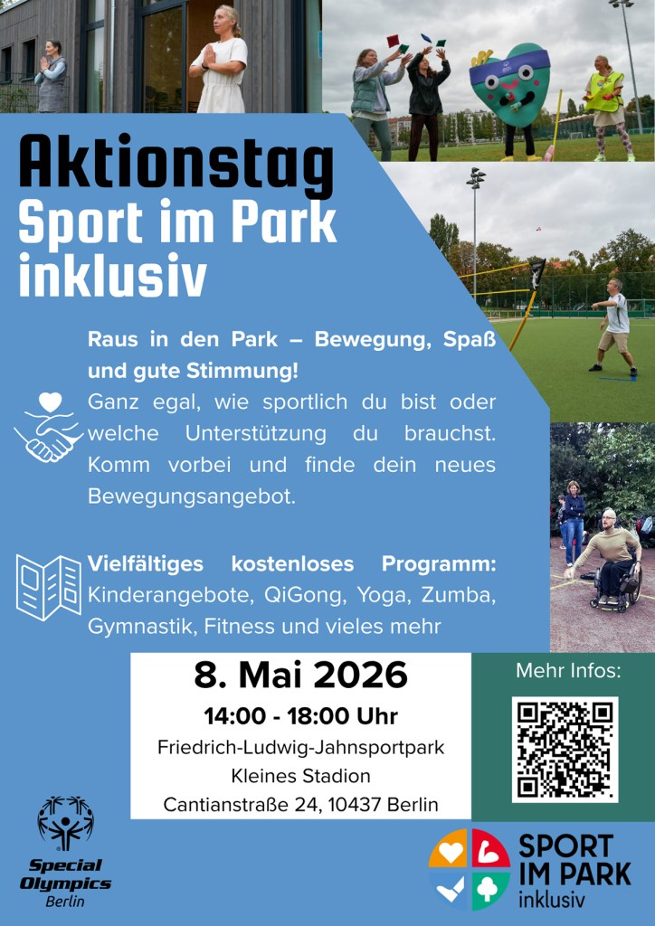 Flyer für den Aktionstag von "Sport im Park inklusiv" am 8. Mai. Grafik: Veranstalter