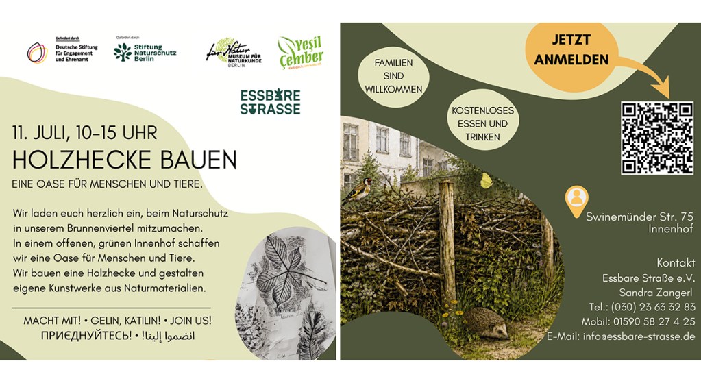 Flyer für die Naturschutzaktion im Brunnenviertel. Grafik: Veranstalter