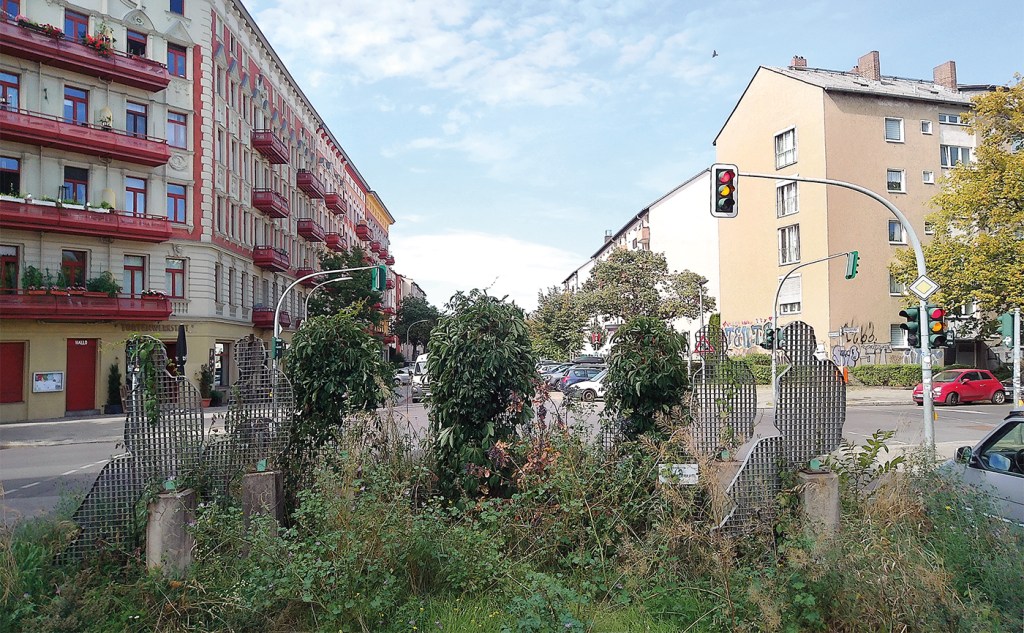 Gleimstraße an der Ecke Graunstraße mit der Gleim-Oase heute