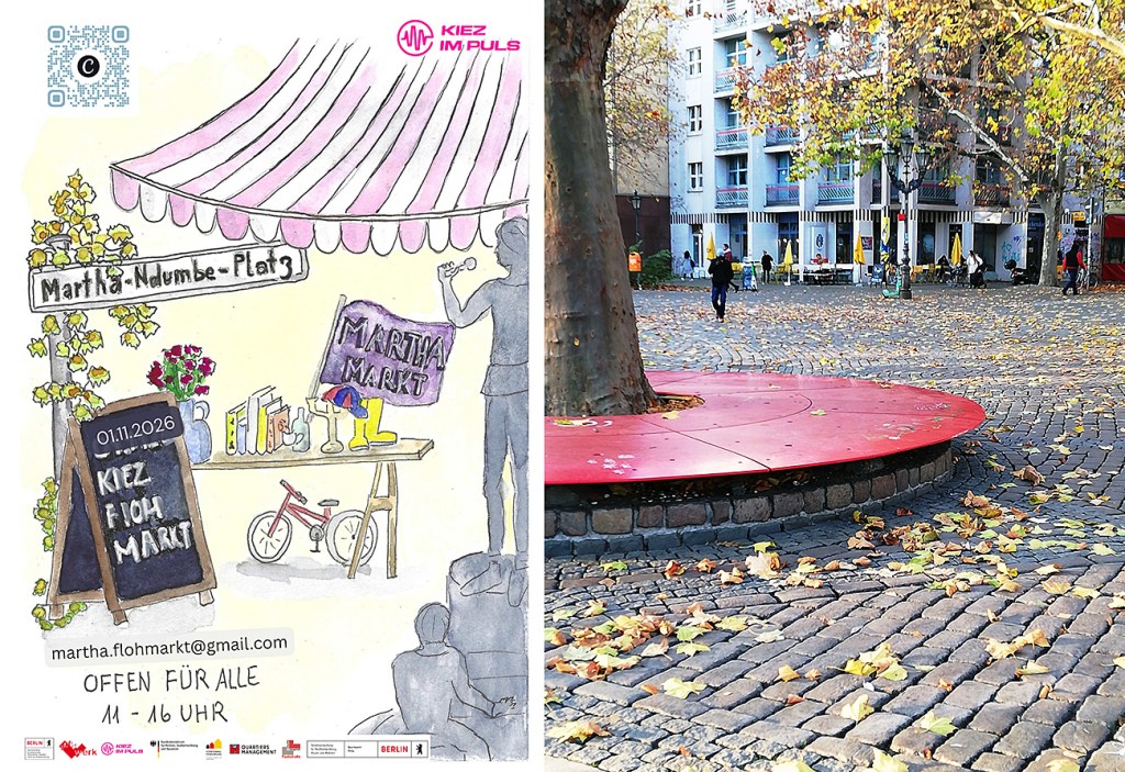 Auf dem Martha-Ndumbe-Platz findet am 1. November ein Kiezflohmarkt statt.