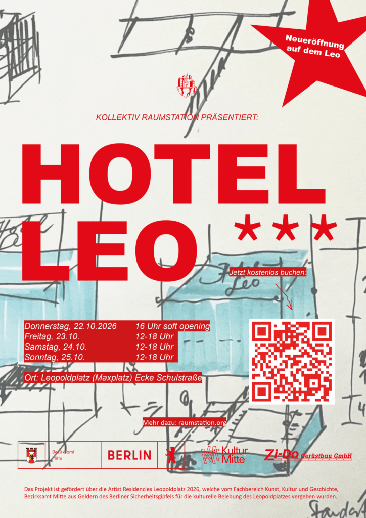 Plakat für die Kunstaktion "Hotel Leo"