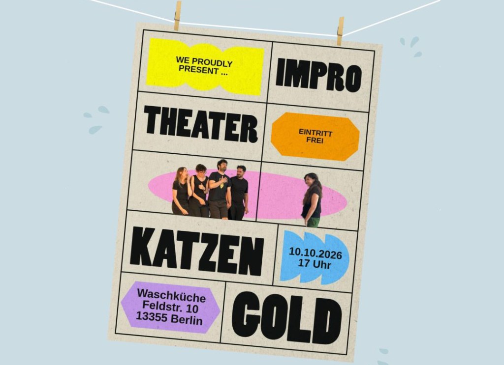 Plakat für Improtheater in der Waschküche